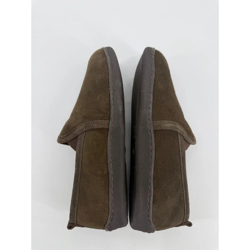 Minnetonka Mens 3928 Suede Pile Lined Slip On Slippers Chocolate Brown Size 8M